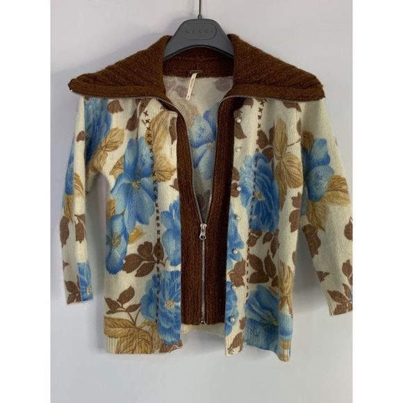 Women’s free people angora Cardi XS sweater 6079 layer 3/4 sleeve - Picture 2 of 11